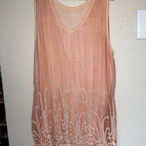 Soft Surroundings Apricot Sleeveless Blouse